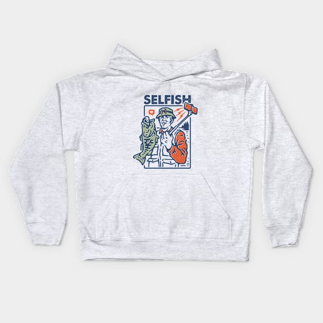 SELFISH Kids Hoodie by Dark Planet Tees